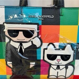 Karl Lagerfeld Paris Marbelle Crossbody Bag Bright Color Multi Color NEW